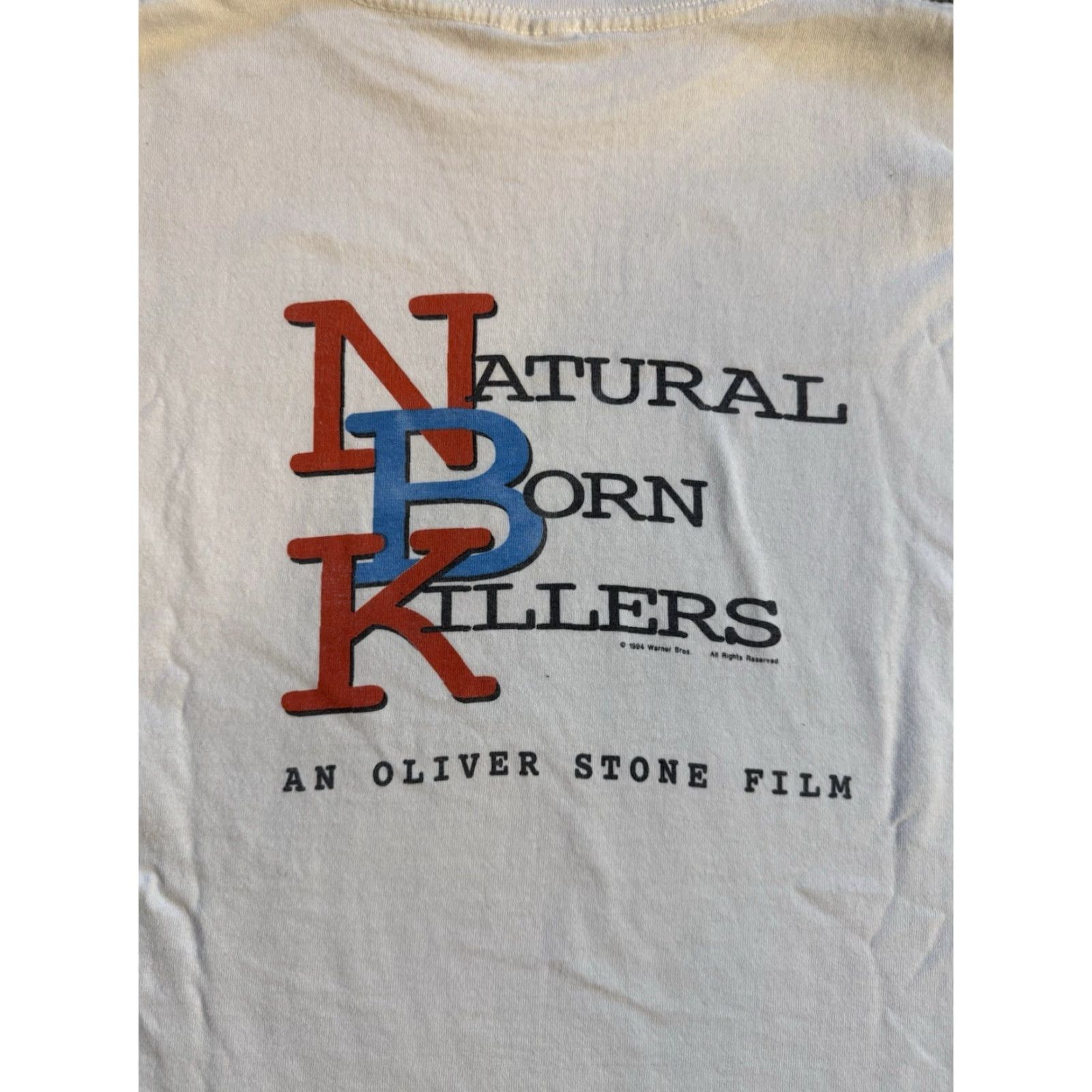 Born VINTAGE 1994 Natural Born Killer Mickey And Mallory T Shirt L White Cotton Murina 90s Band Hip Hop Metal Movie Punk Rock Double-Sided Mens Size US L / EU 52-54 / 3 - 6 Thumbnail