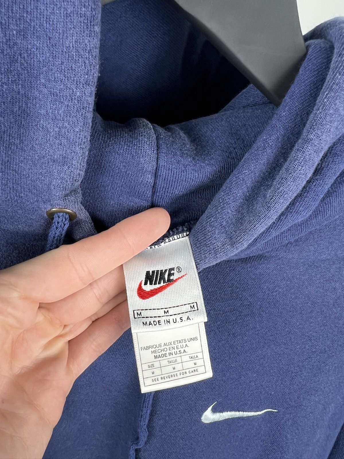 Nike True 90s Vintage Nike Hoodie Faded Blue Made in USA Size US M / EU 48-50 / 2 - 11 Thumbnail