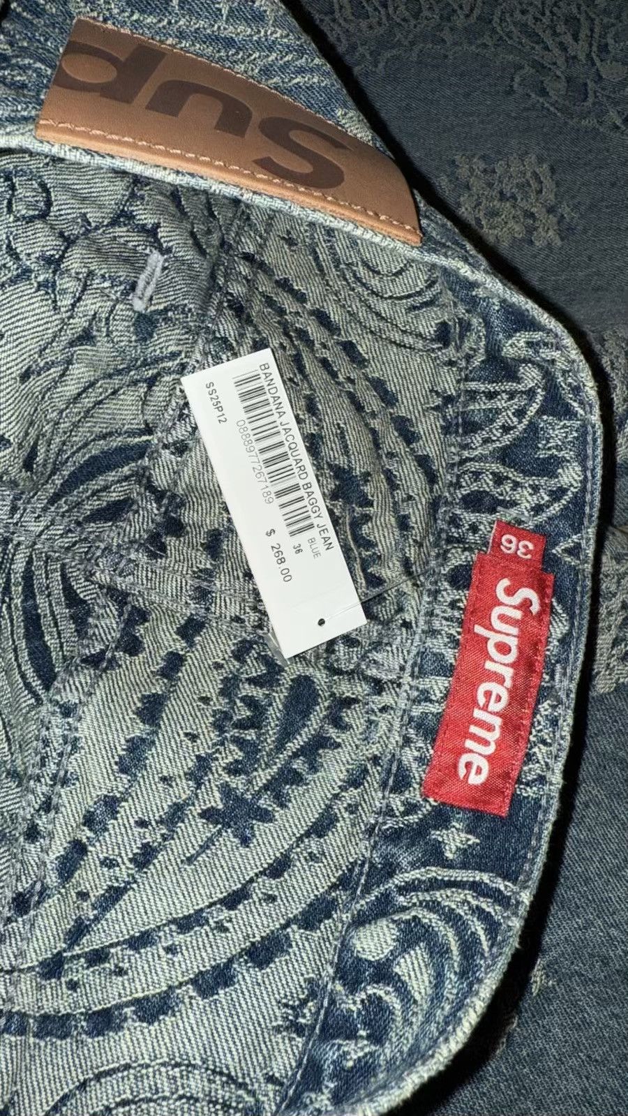 Supreme Supreme Bandana Jacquard Baggy Jeans Blue Size US 36 / EU 52 - 9 Thumbnail