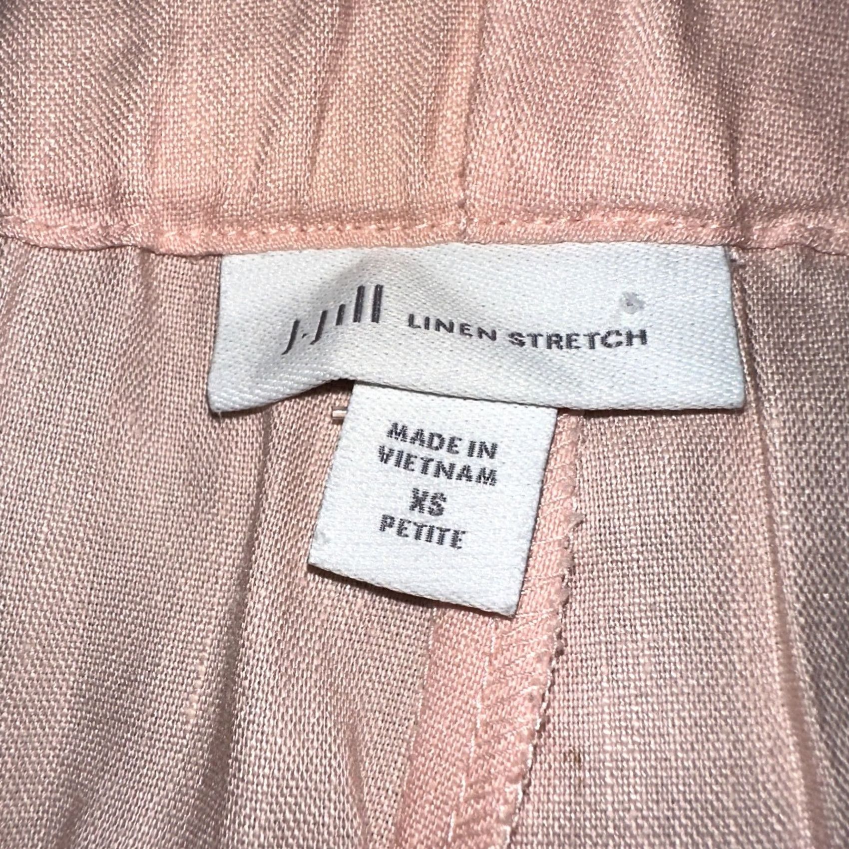 J. Jill J. Jill Pants Womens XS Petite Linen Stretch Pale Peach Split Hem Pull On Elastic Size 26" / US 2 / IT 38 - 4 Thumbnail