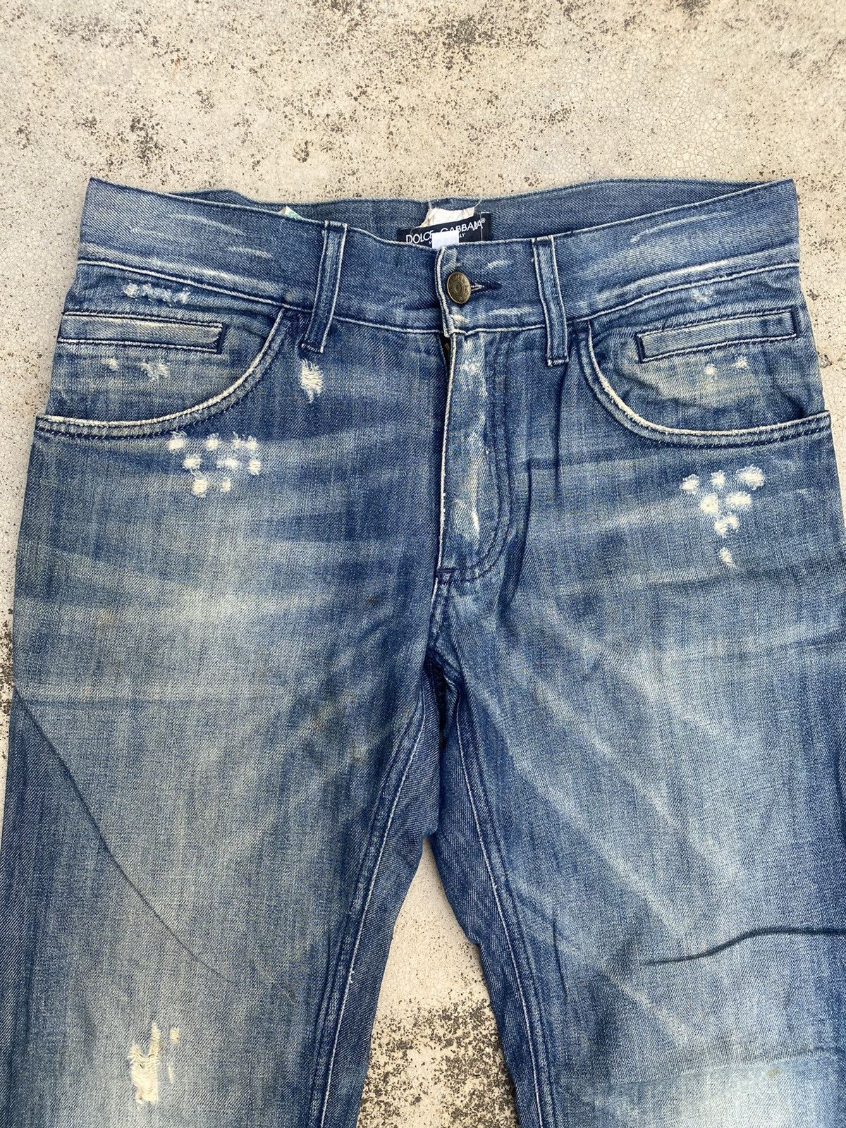 Designer × Dolce & Gabbana Dolce & Gabbana Distressed Faded Denim Jeans Size US 30 / EU 46 - 2 Thumbnail