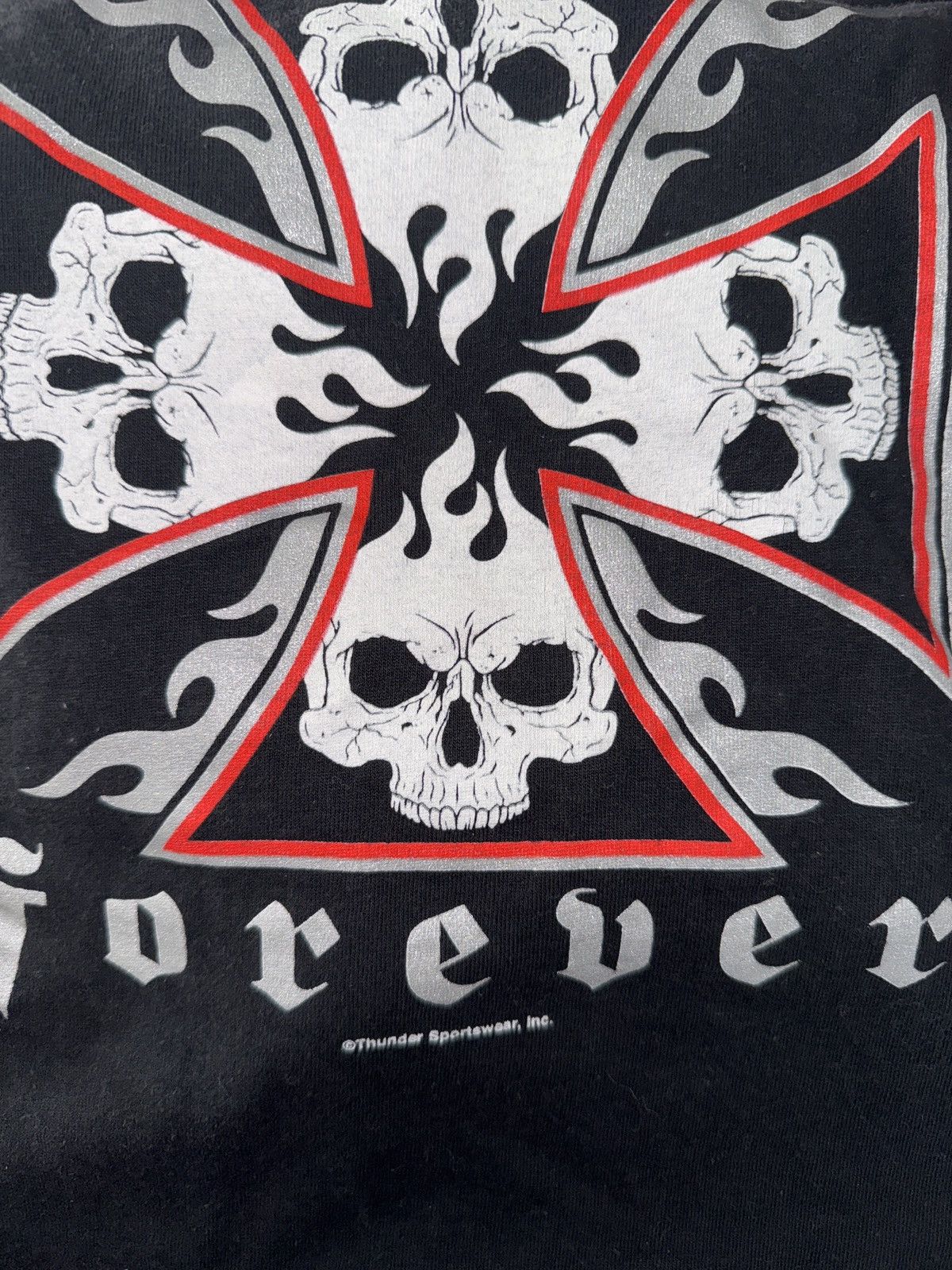 Delta Choppers flaming skulls long sleeve t shirt Size US XL / EU 56 / 4 - 3 Thumbnail