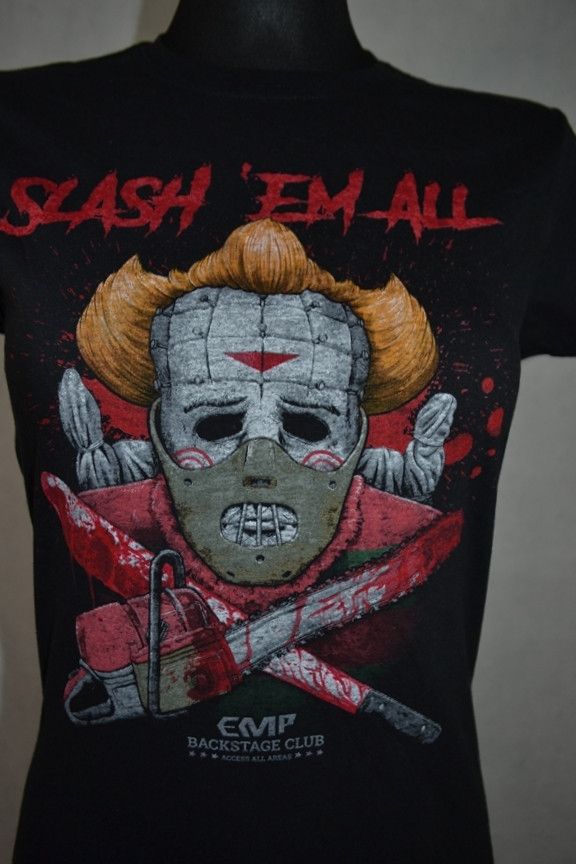 Expert Horror × Vintage Slash'em All Horror Movie Graphic Tee NEW M Size M / US 6-8 / IT 42-44 - 4 Thumbnail