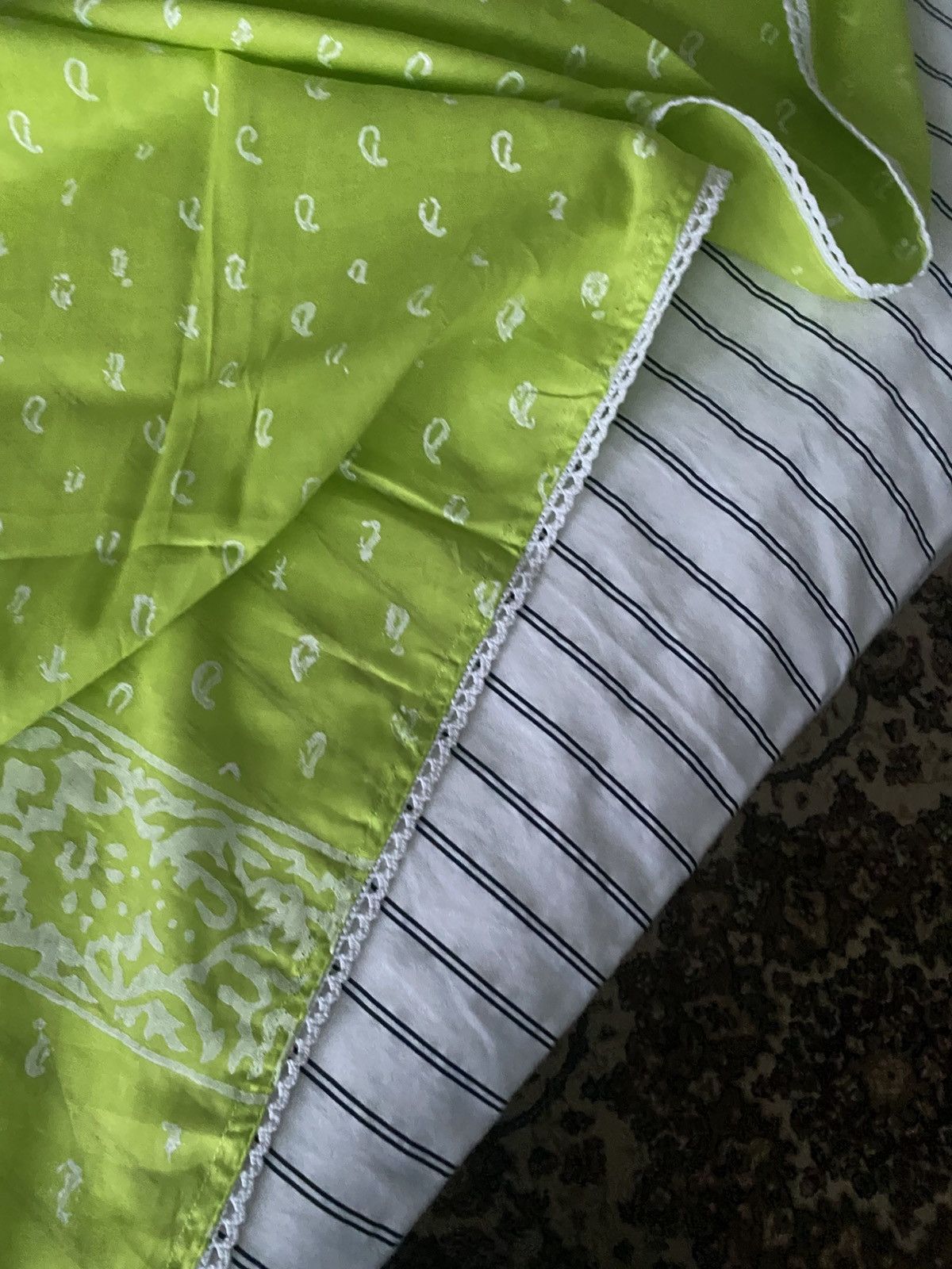 Other Firdaus Khari Lime Green Printed Tiered Anarkali - Set Of 3 Size L / US 10 / IT 46 - 13 Thumbnail