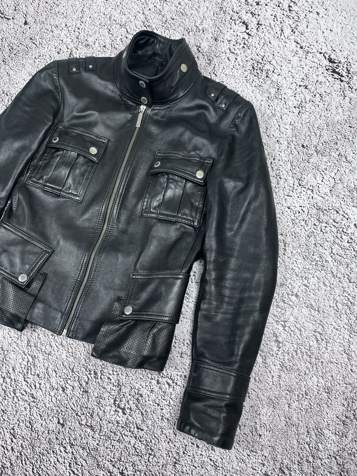 Leather Vintage D&G Style Leather Military jacket size S Avant Garde Size S / US 4 / IT 40 - 3 Thumbnail