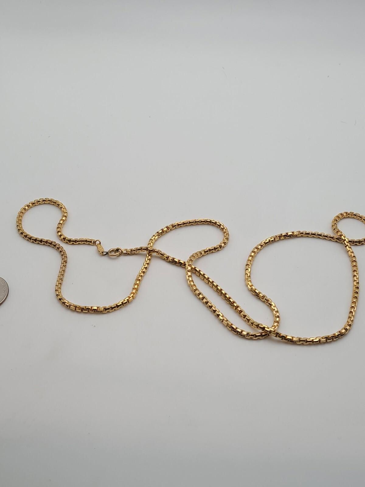 Cutler and Gross Signed Grosse 73 Germany Gold Tone 32" Box Chain Necklace Size ONE SIZE - 6 Thumbnail