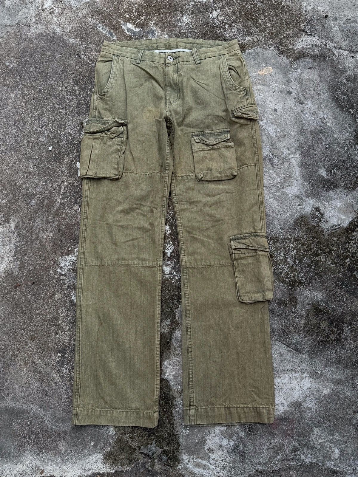 Japanese Cargo Washed Denim Pants