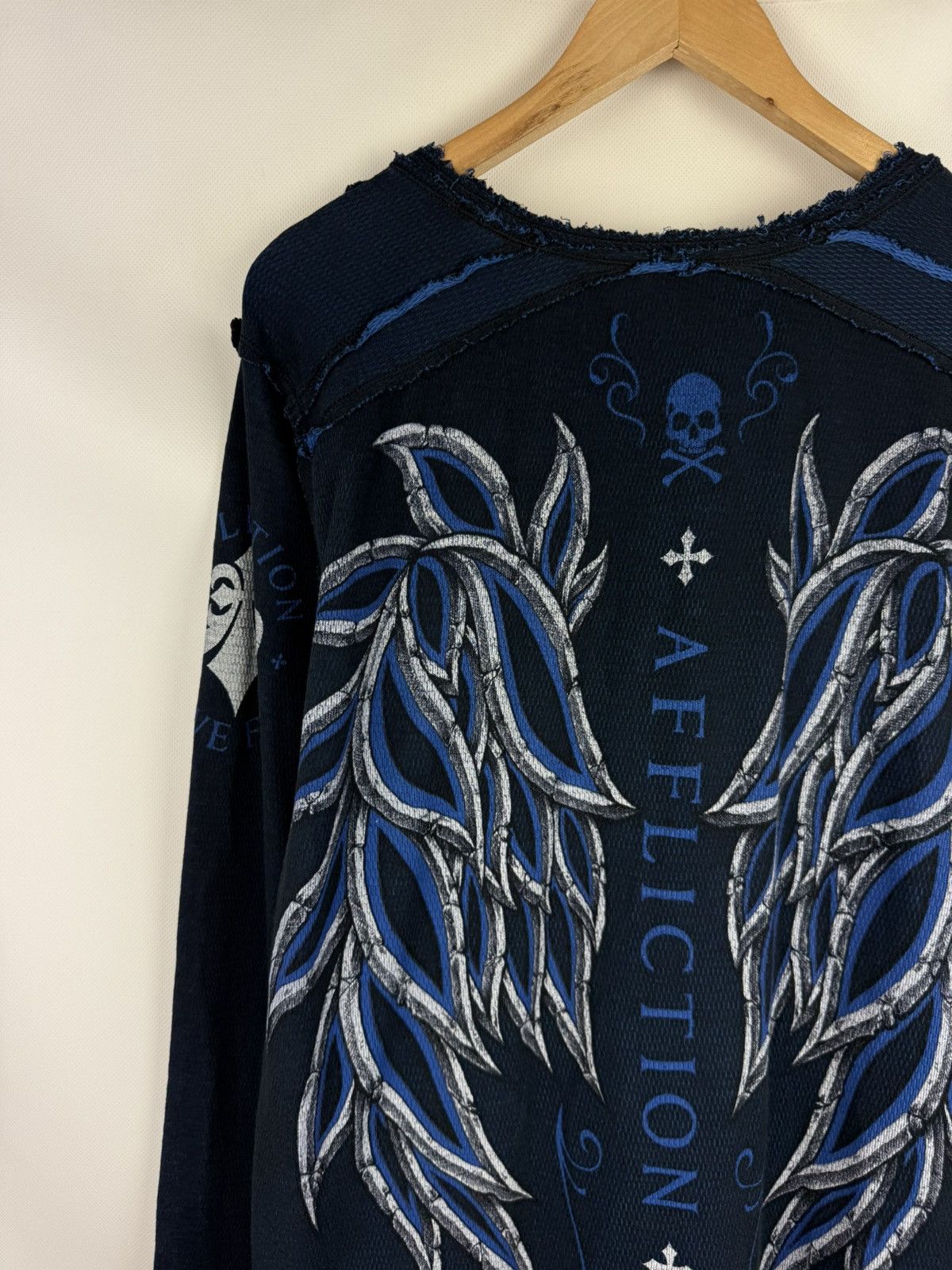 Affliction Affliction Y2K Overprinted Reversible Sweater L/S Pullover Size US XL / EU 56 / 4 - 14 Thumbnail