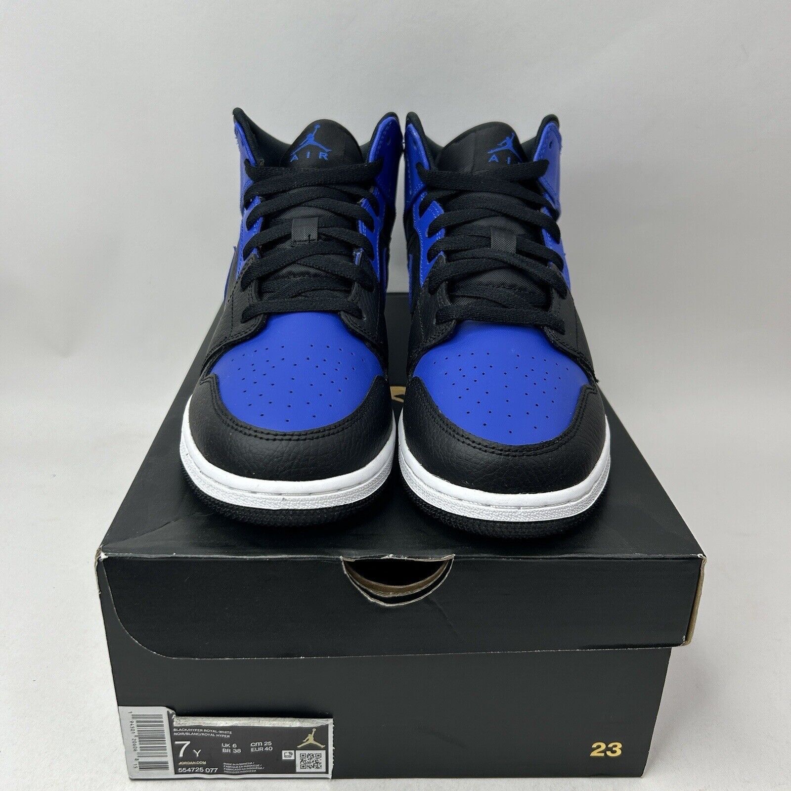 Nike Nike Air Jordan 1 Mid Retro GS “Hyper Royal” 2023 Size US 8.5 / IT 38.5 - 2 Thumbnail