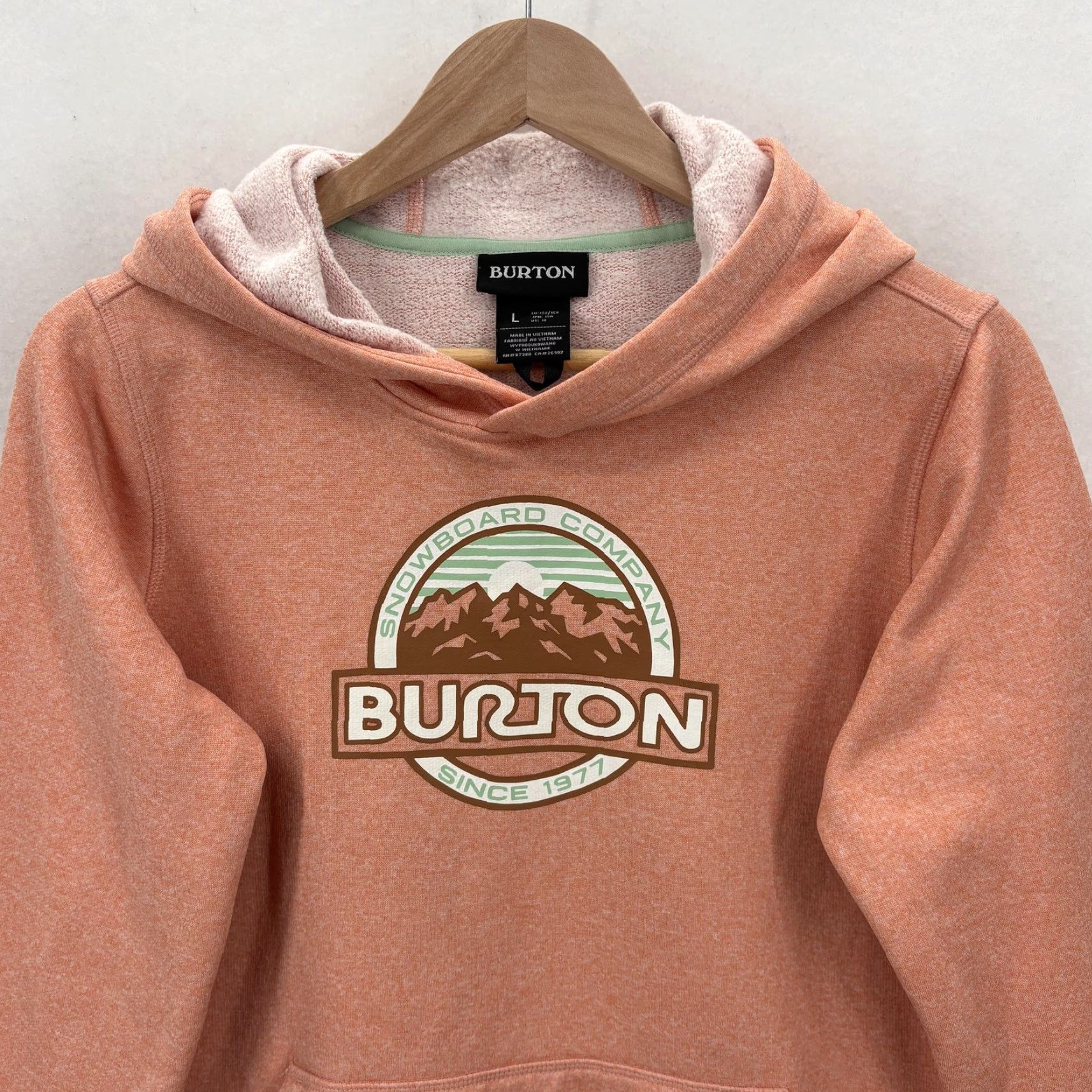 Burton Burton Hoodie Womens L Orange Oak Pullover Snowboard Logo Fleece Size L / US 10 / IT 46 - 2 Thumbnail