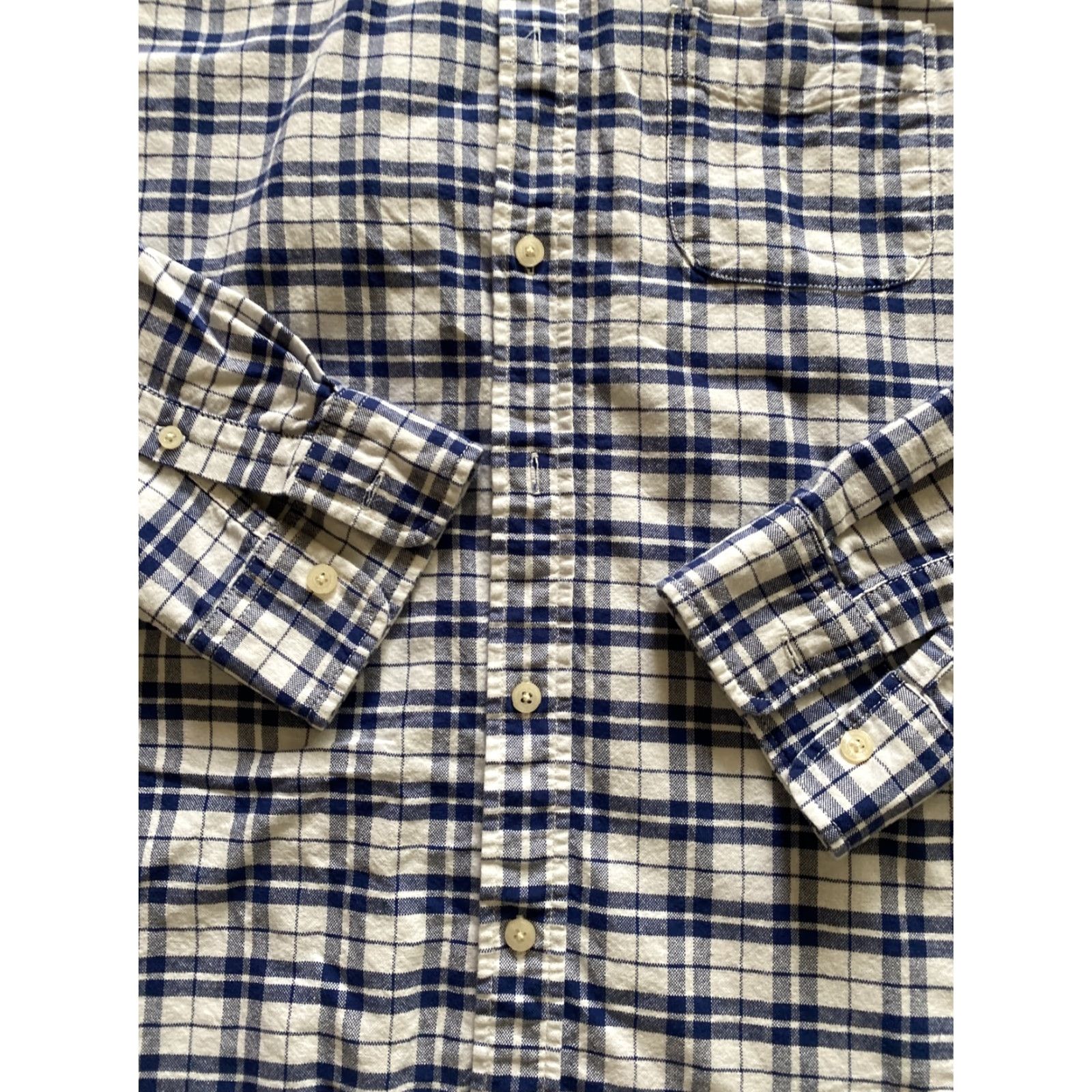 Vintage Aéropostale Mens Button Shirt Original Blue Plaid Long Sleeves 100% Cotton Dress Shirt M Mens Size US M / EU 48-50 / 2 - 2 Thumbnail