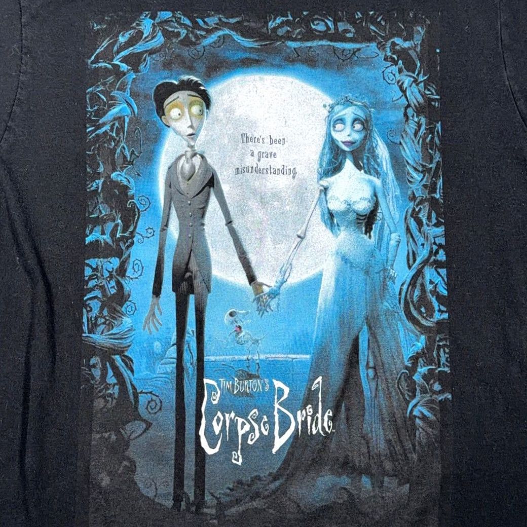 Burton VINTAGE Corpse Bride Shirt Womens MEDIUM Black Tim Burton Gothic Emily Victor Movie Size M / US 6-8 / IT 42-44 - 2 Thumbnail