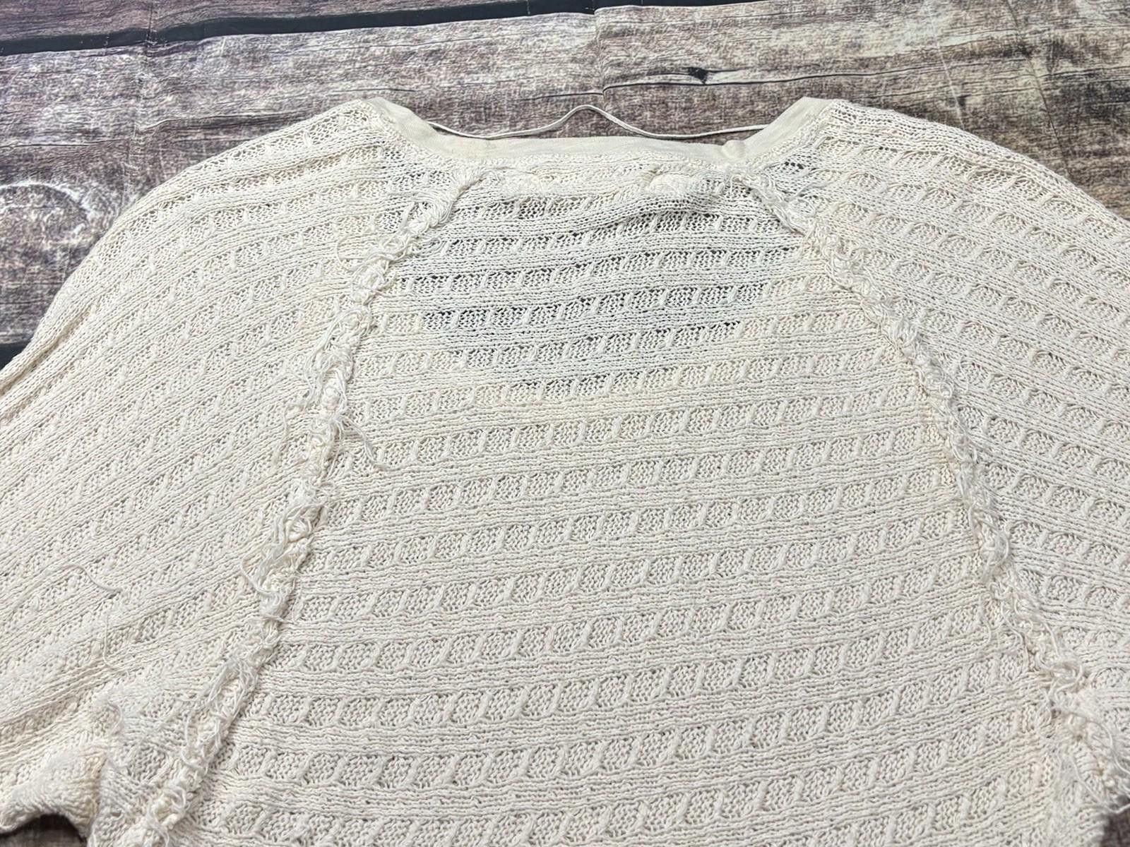 Free People We the Free People Sweater Women XS Hacci Cotton Fringe Knit Size XS / US 0-2 / IT 36-38 - 6 Thumbnail