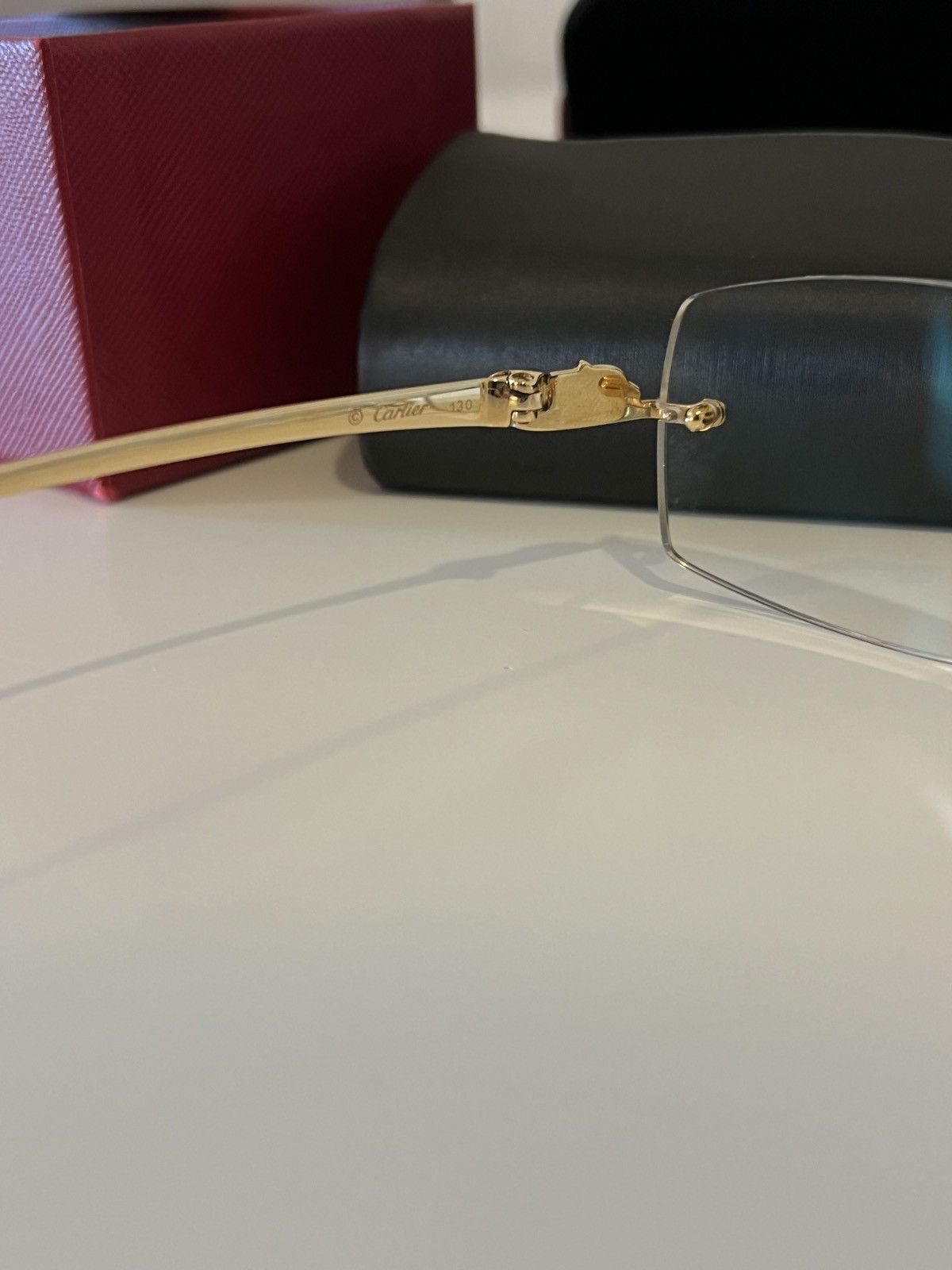 Cartier Cartier Panthere Sunglasses Gold Rimless Size ONE SIZE - 3 Thumbnail