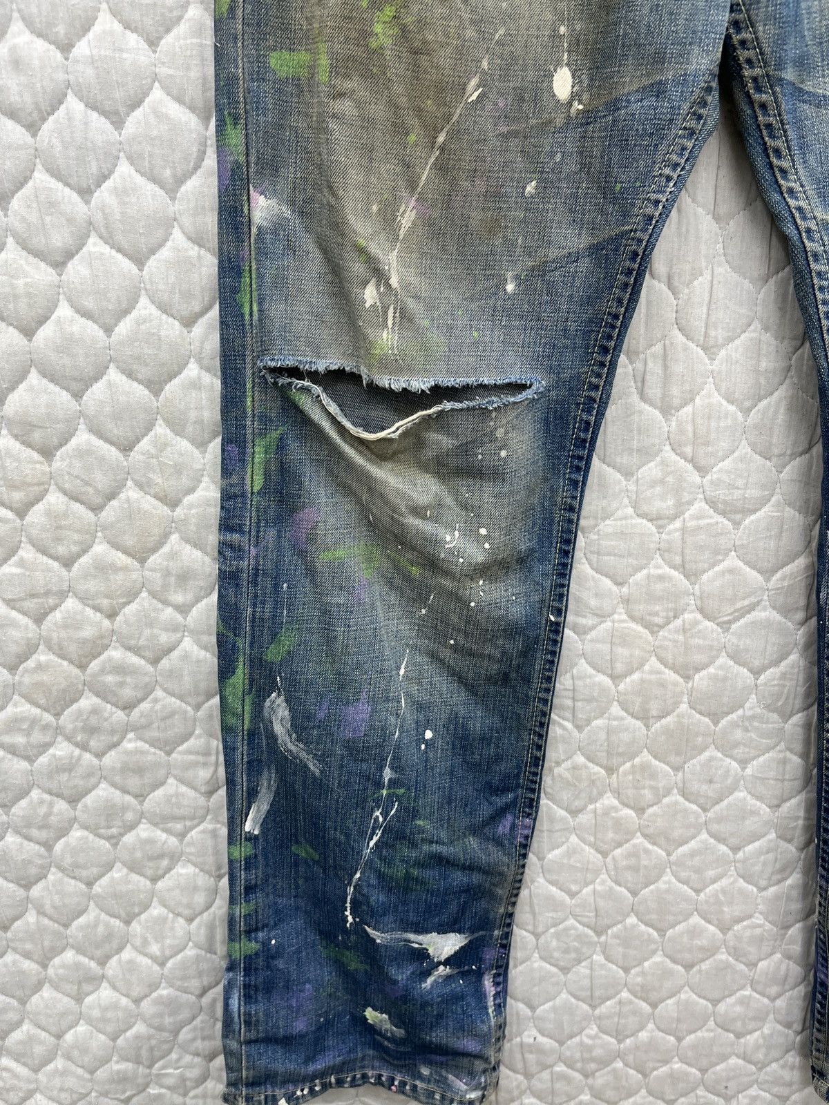 Japanese Brand 🔥🔥🔥ARCHIVE LUXY SPLATTER PAINT DENIM Size US 33 - 6 Thumbnail