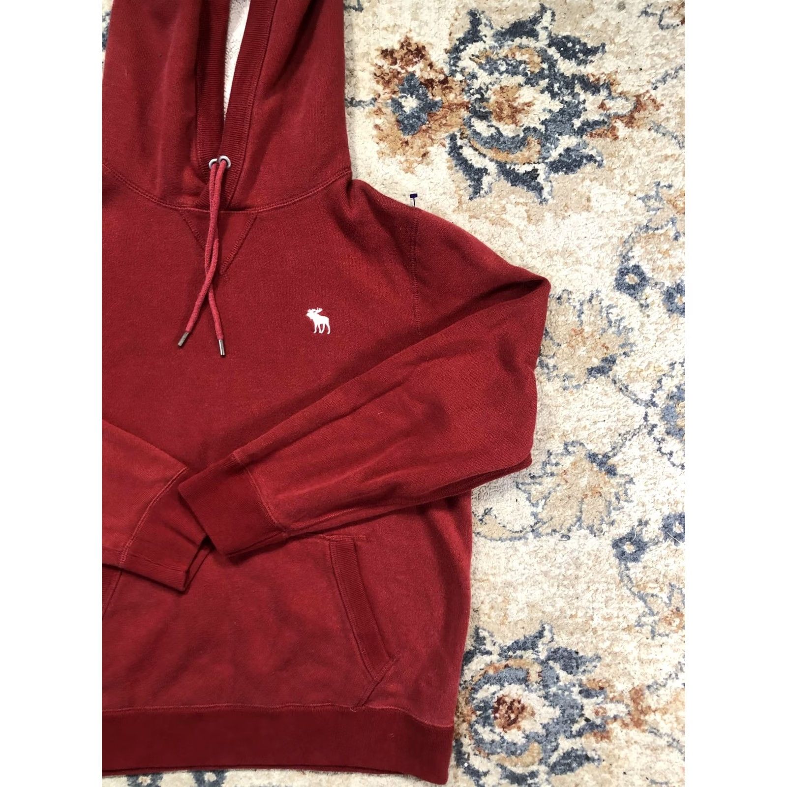 Abercrombie & Fitch Abercrombie & Fitch Hoodie Mens M Red Fleece Pullover Moose Logo Sweatshirt Sweatshirt Size US M / EU 48-50 / 2 - 4 Thumbnail