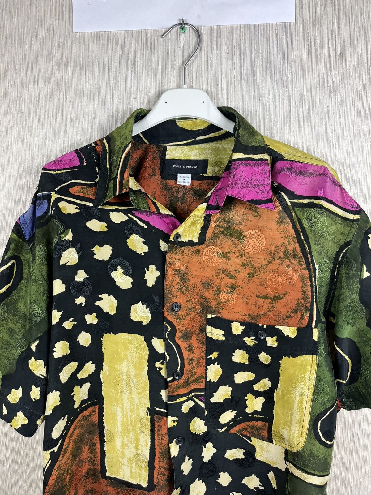 Japanese Brand Vintage Eagle & Dragon patterned crazy silk shirt Japanese Size US M / EU 48-50 / 2 - 3 Thumbnail