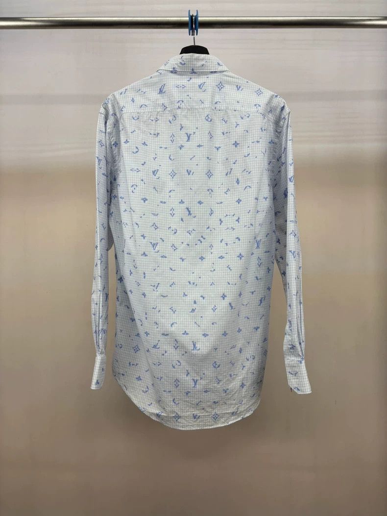 Louis Vuitton Louis Vuitton Blue Printed Long Sleeve Shirt -2505 Size US L / EU 52-54 / 3 - 2 Thumbnail