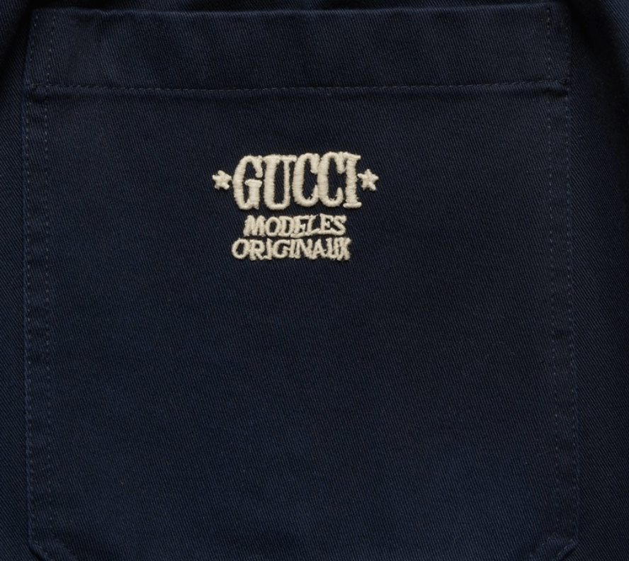 Gucci o1mt1gz0625 Cotton Drill Shorts With Embroidery in Navy Size US 30 / EU 46 - 3 Thumbnail