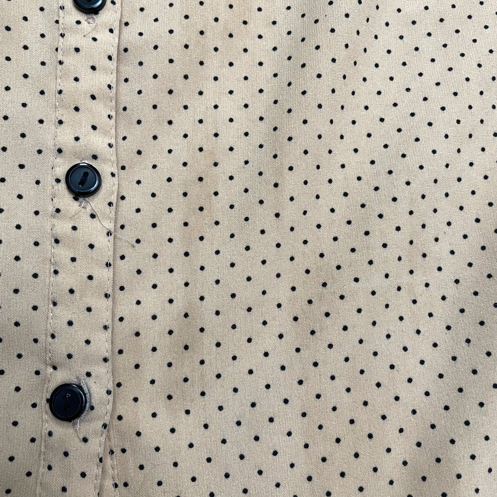 Vintage NY Collection Polka Dot Button Up Shirt Womens PS Brown Long Sleeve Casual Top Size S / US 4 / IT 40 - 5 Thumbnail