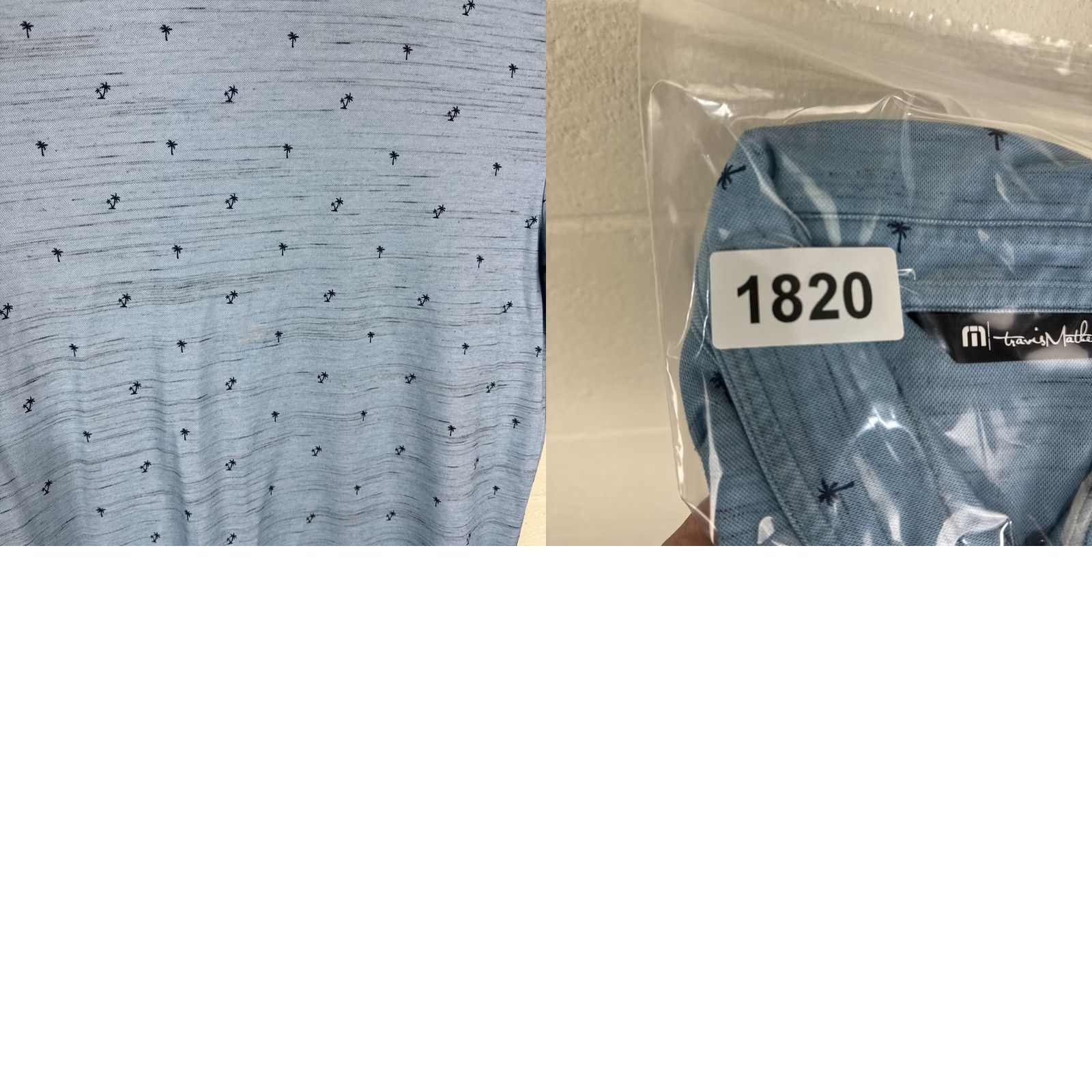 TravisMathew Travis Mathew Golf Polo Shirt Men's XL Palm Tree Blue Pima Cotton Blend Size US XL / EU 56 / 4 - 10 Thumbnail