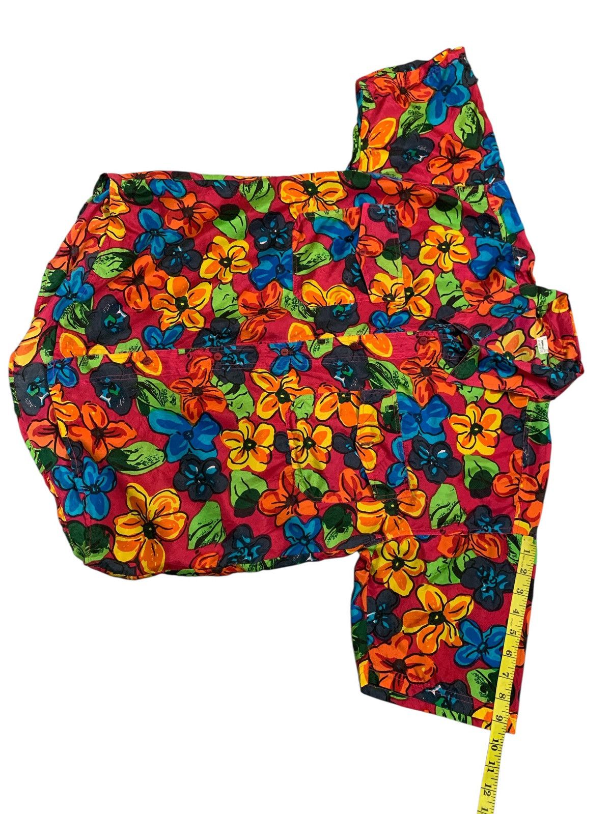 SikSilk Rare Design Vintage 100% Silk Short-Sleeve Tropical Floral Size XL / US 12-14 / IT 48-50 - 10 Thumbnail