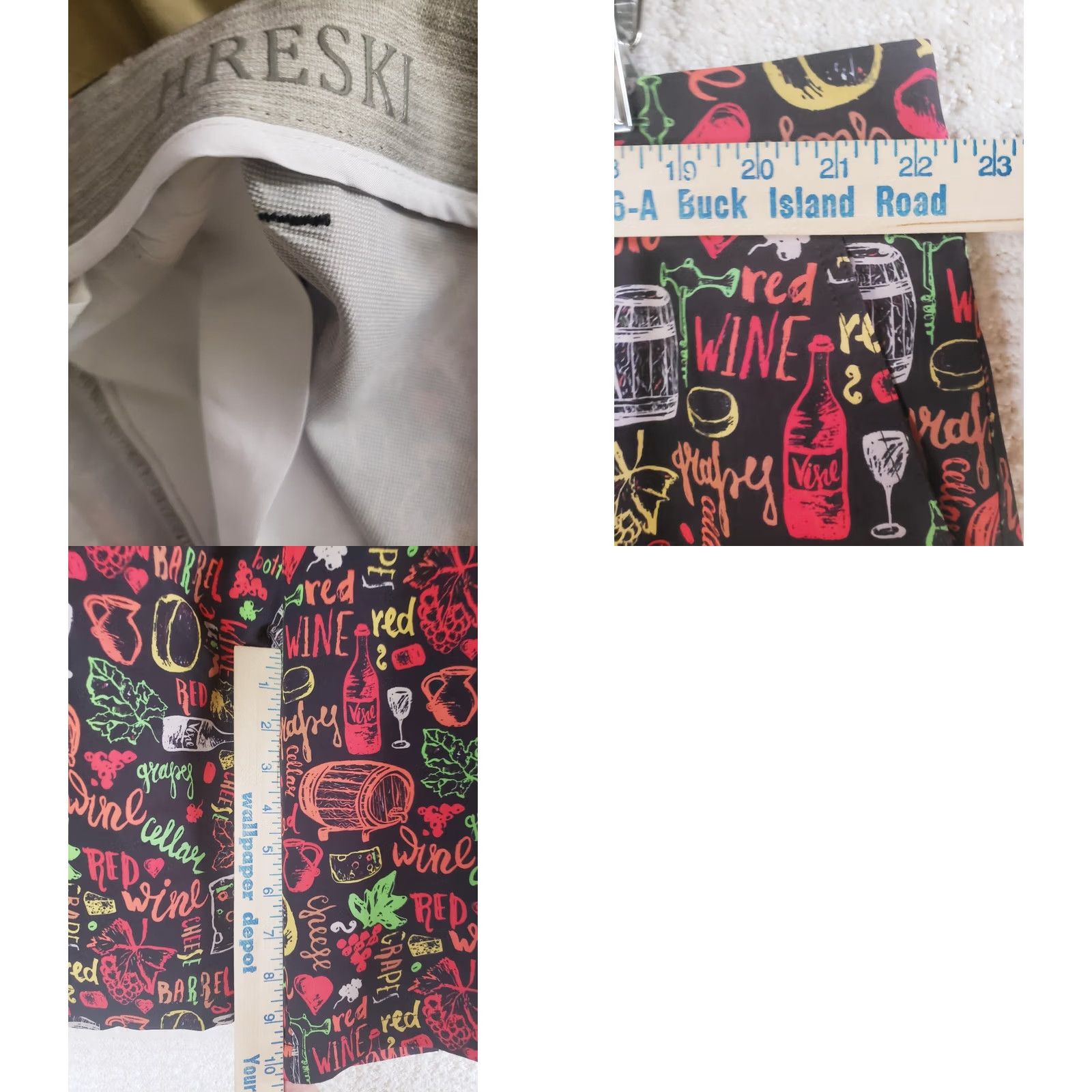 Vintage HRESKI Men’s Crazy Golf Shorts Wine & Cheese Theme Size 44 Inseam 10” NEW! Size US 44 / EU 60 - 9 Thumbnail