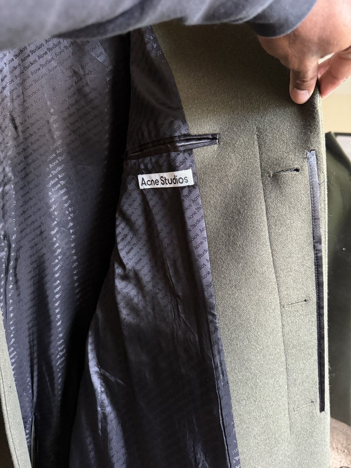 Acne Studios Acne Studios Olive tailored wool coat Size US XL / EU 56 / 4 - 6 Thumbnail