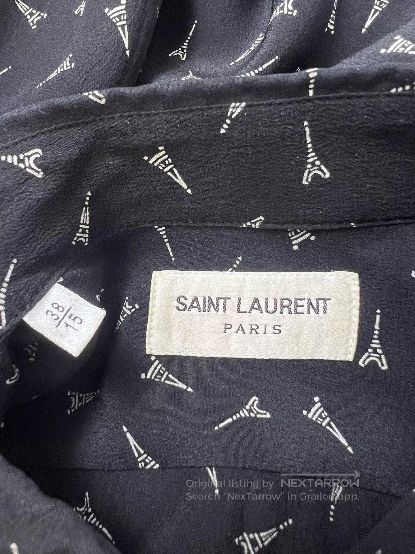 Saint Laurent Paris Saint Laurent Eiffel Tower Printed Shirt. Size S / US 4 / IT 40 - 4 Thumbnail