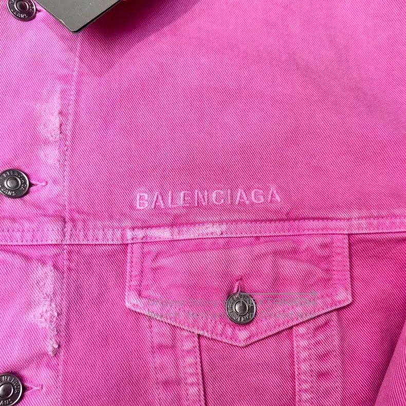 Balenciaga Balenciaga Pink Denim Jacket. Size US M / EU 48-50 / 2 - 3 Thumbnail
