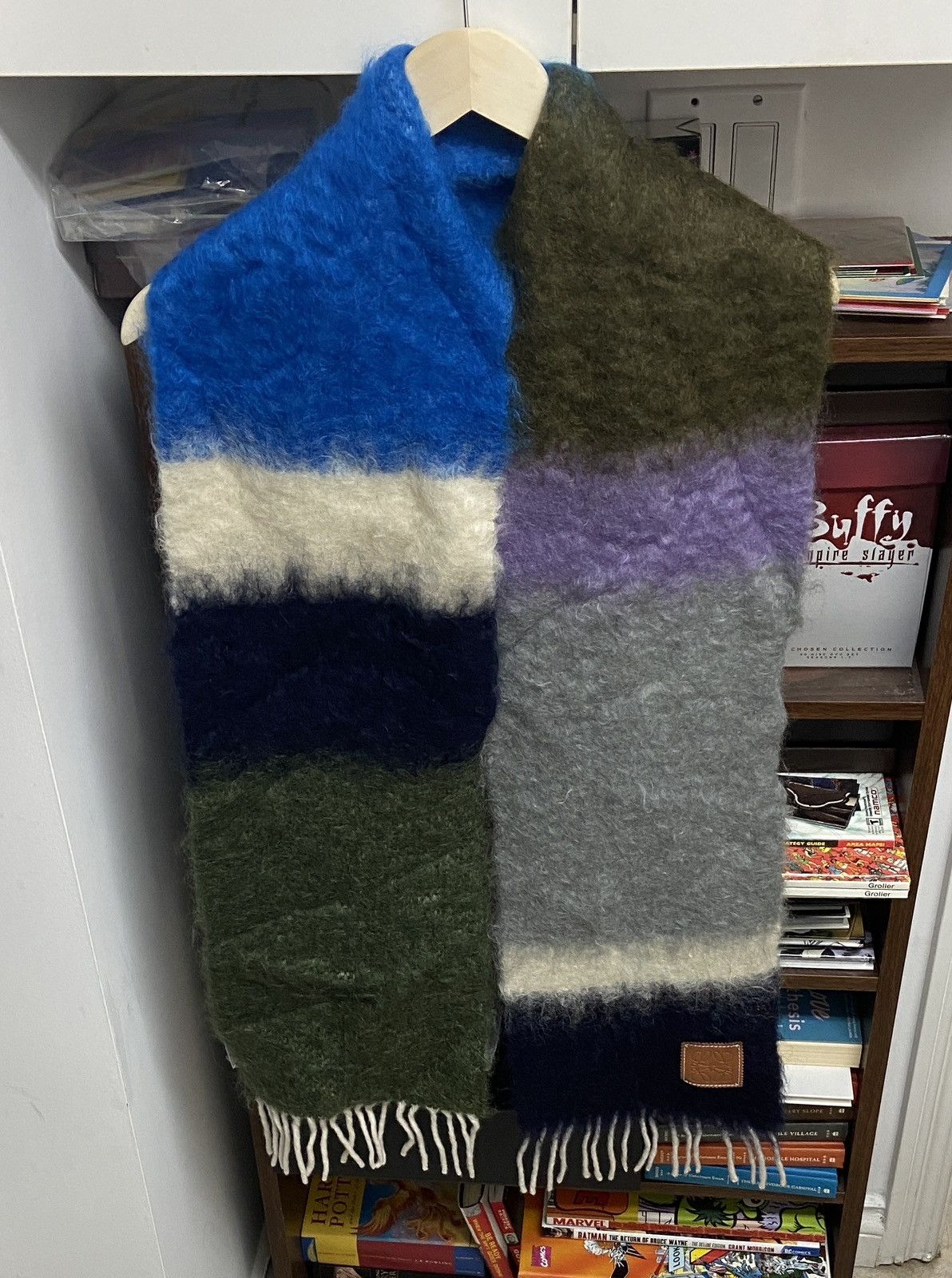 Loewe Loewe Color Block Mohair/Wool Blend Scarf Size ONE SIZE - 1 Thumbnail