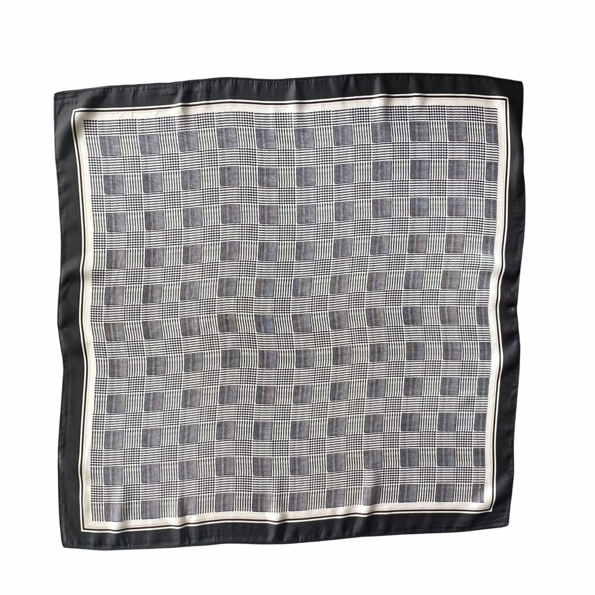 Other ✨Luxurious Chic Silky Square Scarf Black & White Houndstooth Size ONE SIZE - 7 Thumbnail