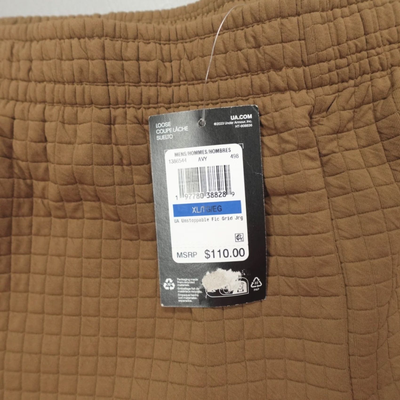 Under Armour Under Armour Unstoppable Fleece Grid Joggers Men’s XL Brown Regular Size US 36 / EU 52 - 4 Thumbnail