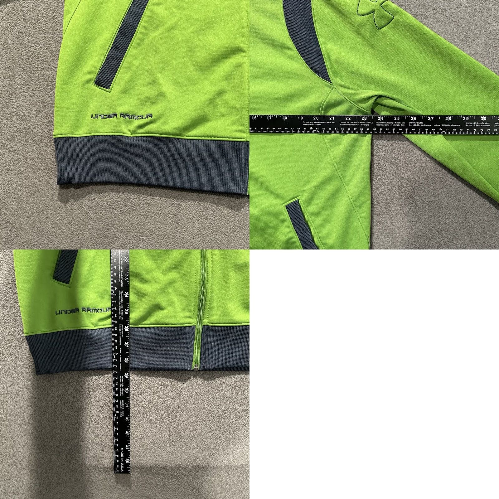 Under Armour Under Armour Track Jacket Mens XL Green Full Zip Windbreaker Casual Running & Jogging Womens? Size US XL / EU 56 / 4 - 8 Thumbnail