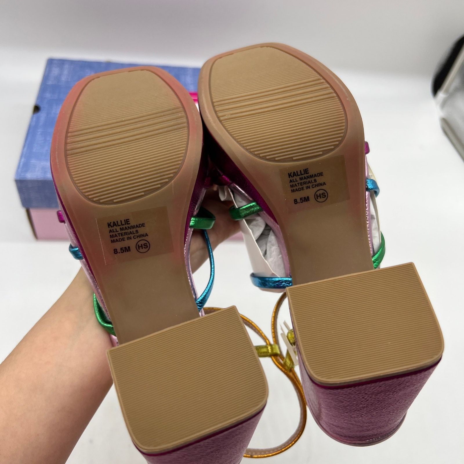 Other Pop Womens Kallie Heeled Sandals Pink Fuschia Multicolor Size US 8.5 / IT 38.5 - 6 Thumbnail