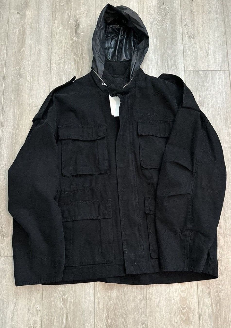 WE11DONE We11done washed black lose m65 denim jacket Size US XL / EU 56 / 4 - 2 Thumbnail