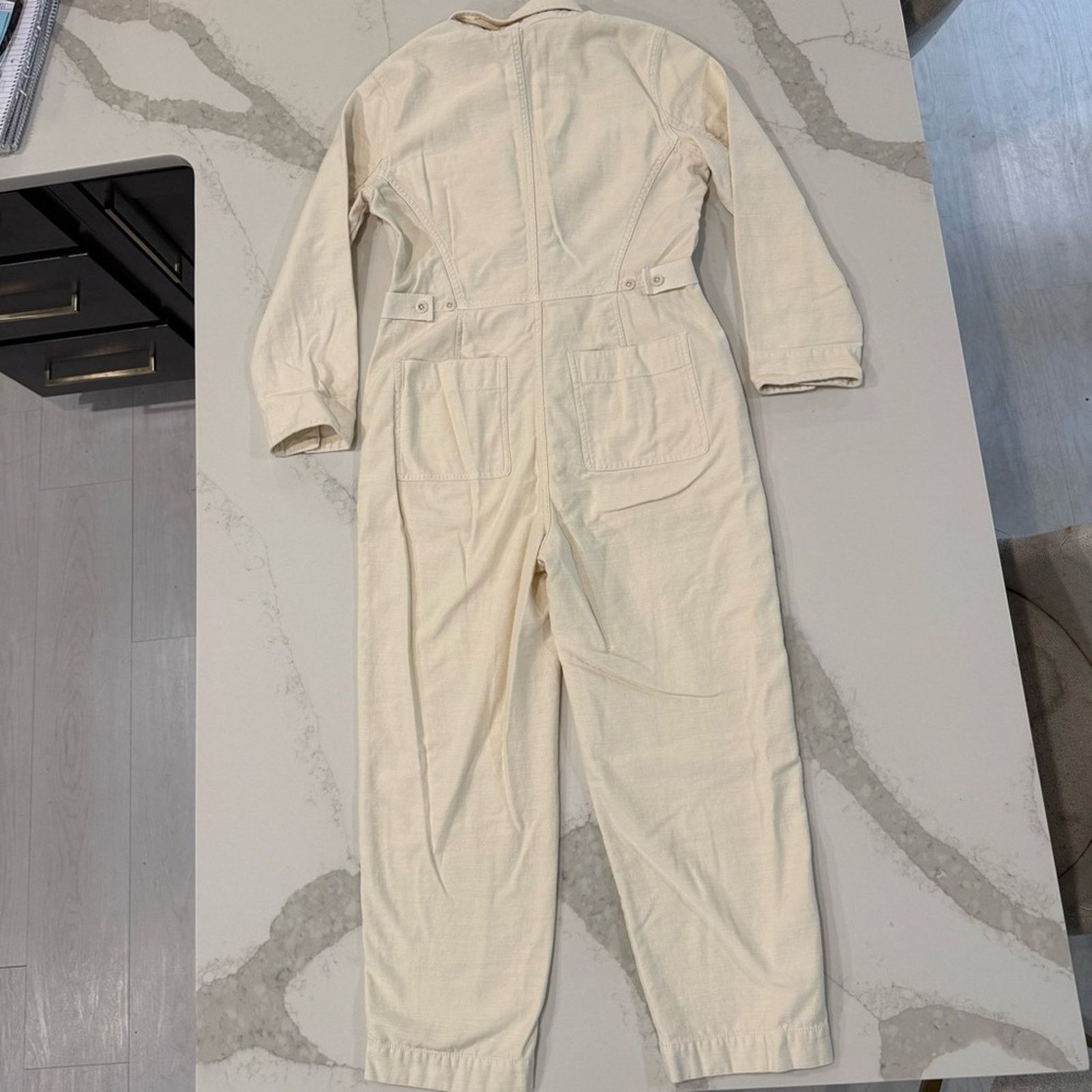 Madewell Madewell Long Sleeved Utility Coveralls Women’s Medium Ivory Size 32" / US 10 / IT 46 - 10 Thumbnail