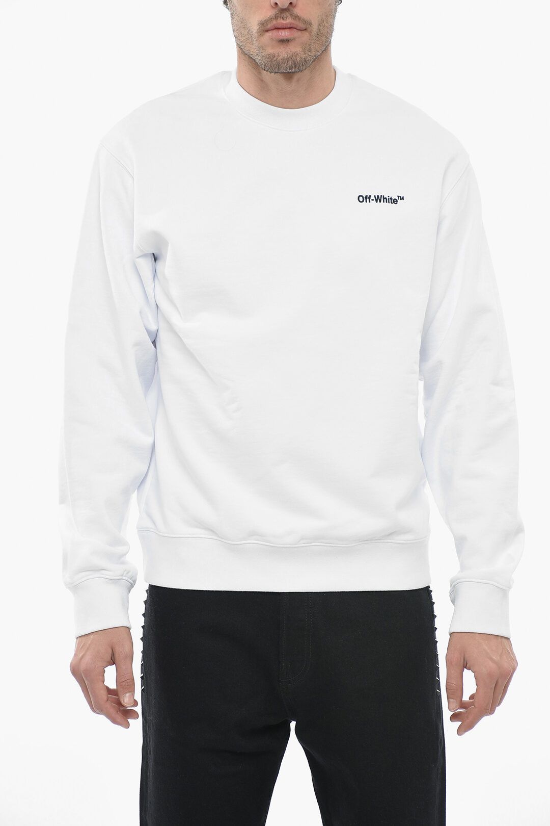 image of Off White Og1Mm0424 Crewneck Sweatshirt In White, Men's (Size XS)