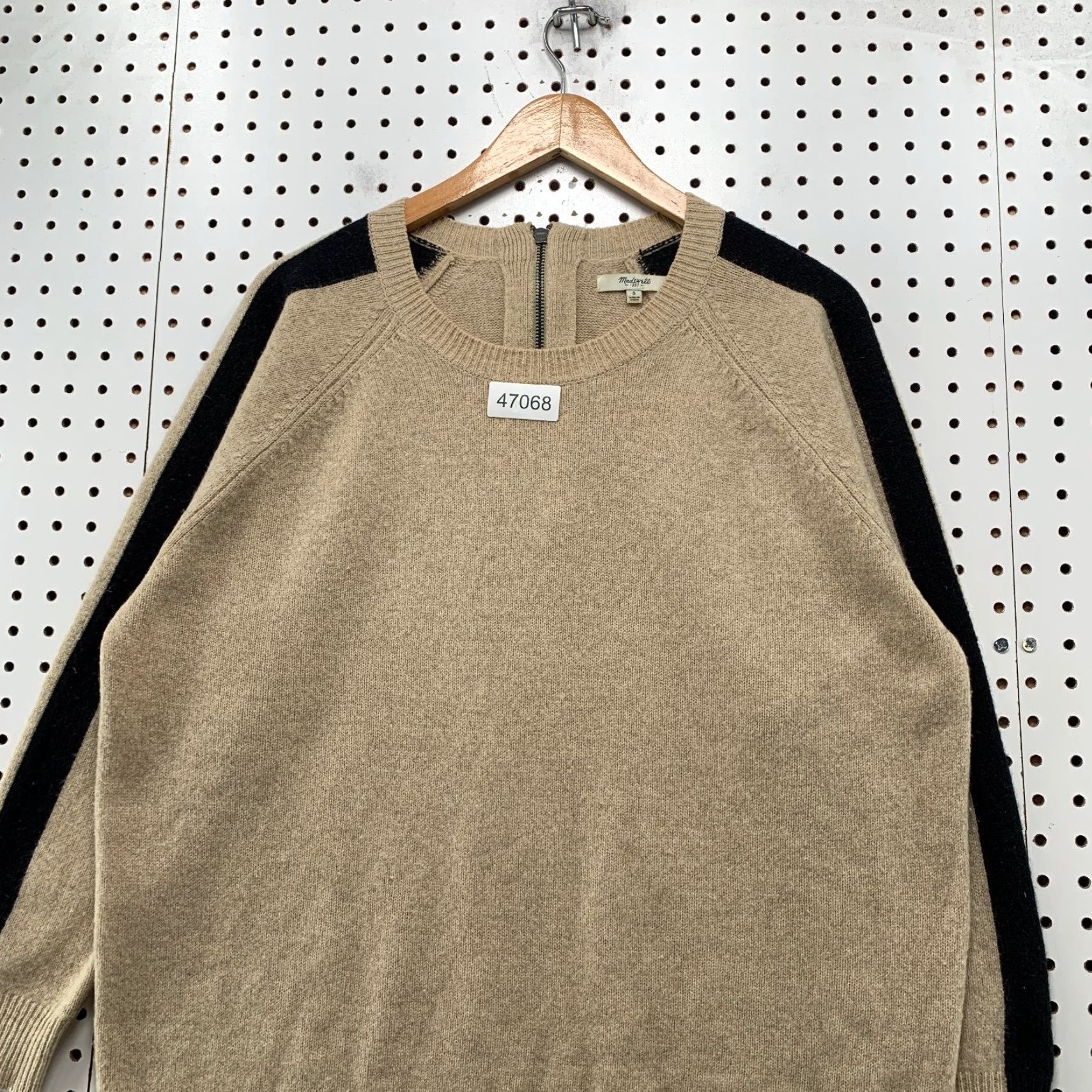 Madewell Madewell Sweater Women’s Small Beige 100% Merino Wool Long Sleeve Crew Neck Pullover Fashion Knit Vintage No 0 Back Zip Work Size S / US 4 / IT 40 - 5 Thumbnail