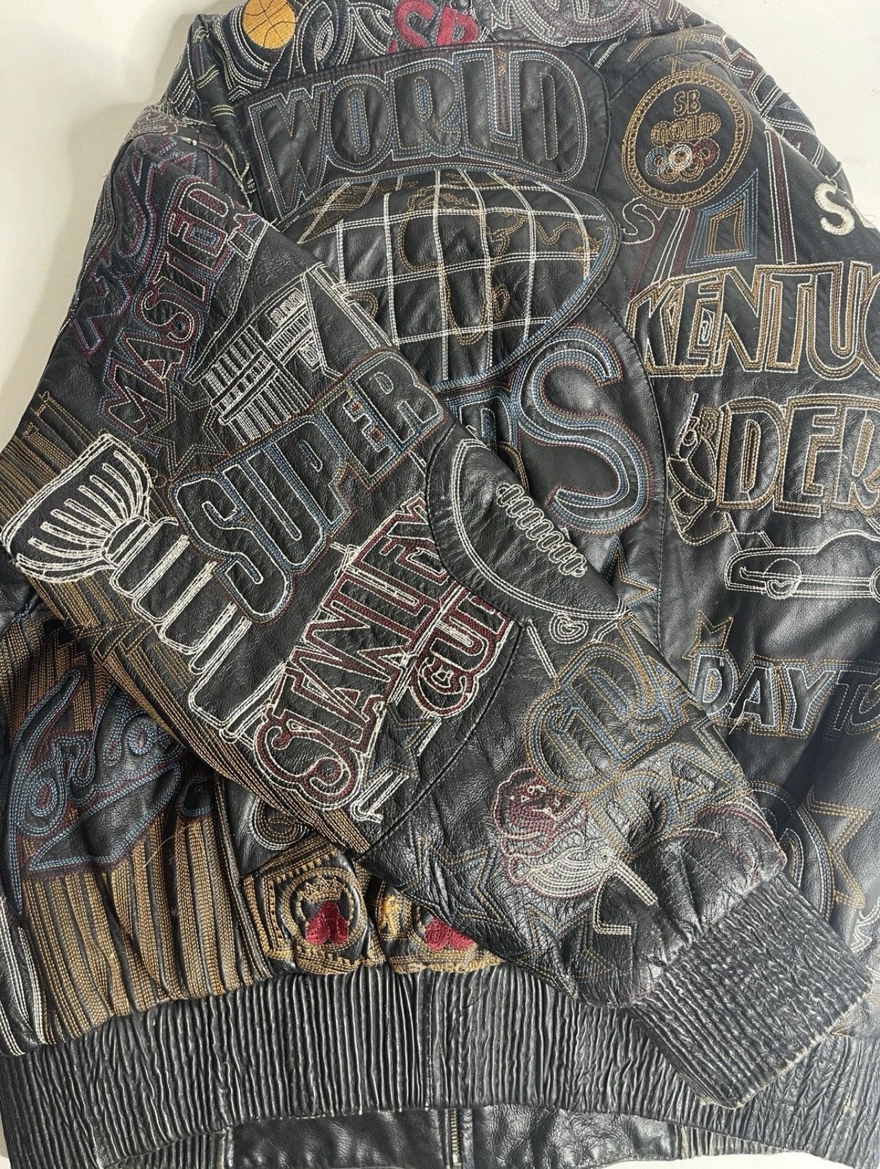Vintage Vilanto Leather Jacket AOP 3XL Super Bowl World Series Size US XXL / EU 58 / 5 - 8 Thumbnail