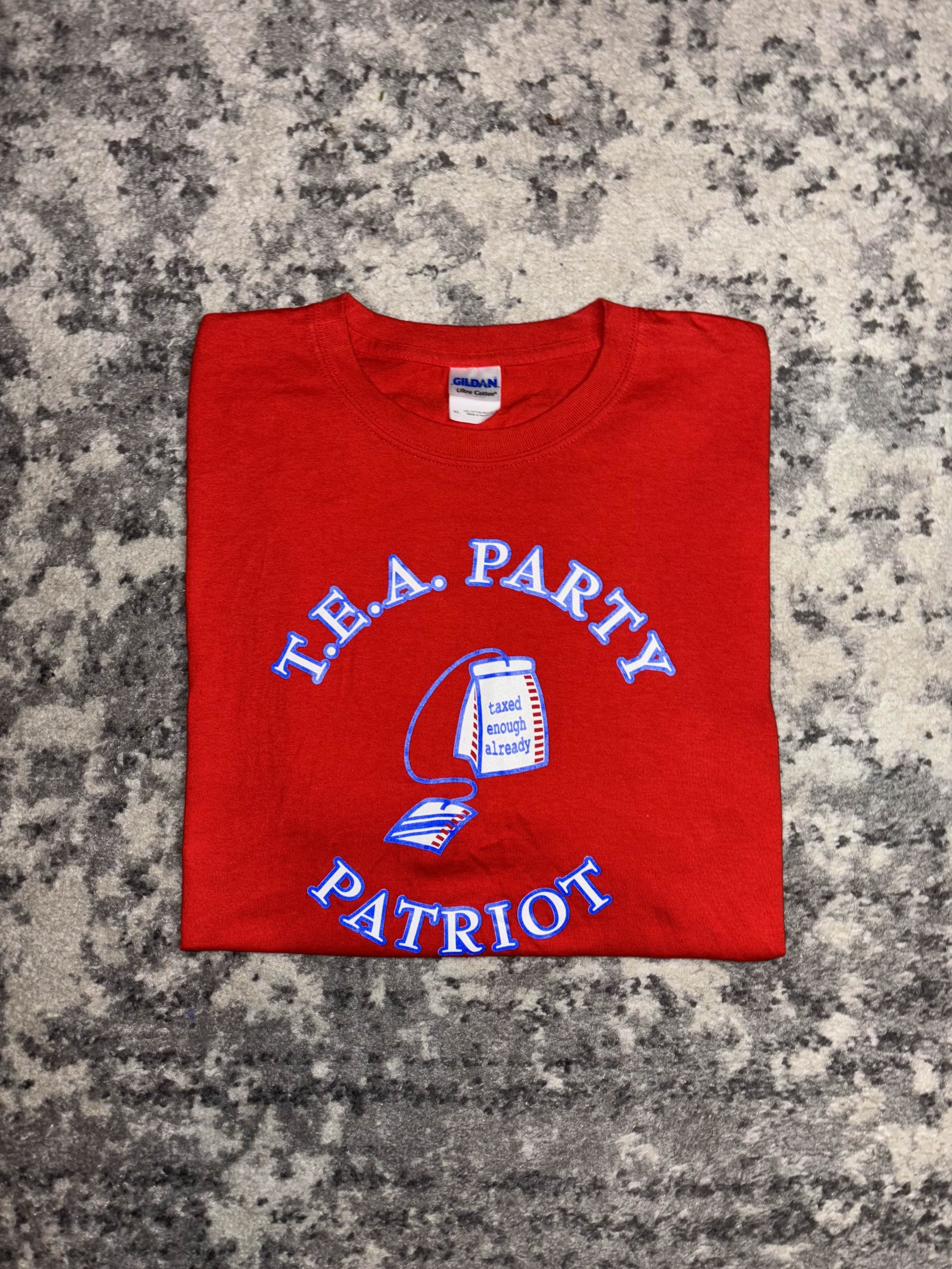 Vintage Vintage T.E.A. Party Patriot Humor Shirt Size US XL / EU 56 / 4 - 1 Thumbnail