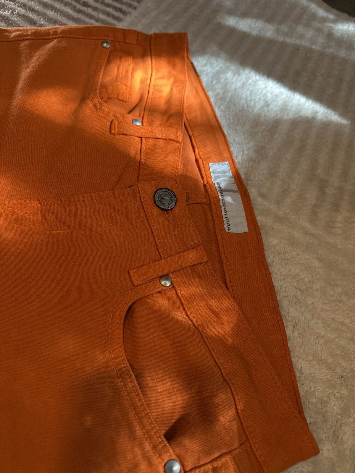 Vintage OCJ Jeans Y2K low rise orange kick-flare ultra slim thighs Size 29" - 6 Thumbnail