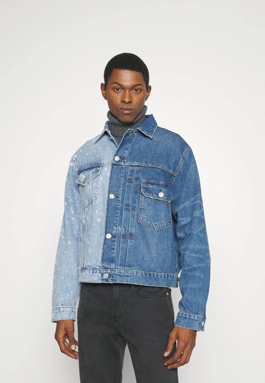 Frame !DS! SS23 Frame Half Bleached Blue Denim Jacket Size US M / EU 48-50 / 2 - 1 Thumbnail
