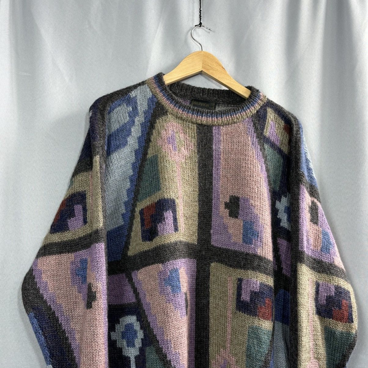 Vintage Vintage wool crazy sweater xl rare streetwear knitwear Size US XL / EU 56 / 4 - 2 Thumbnail