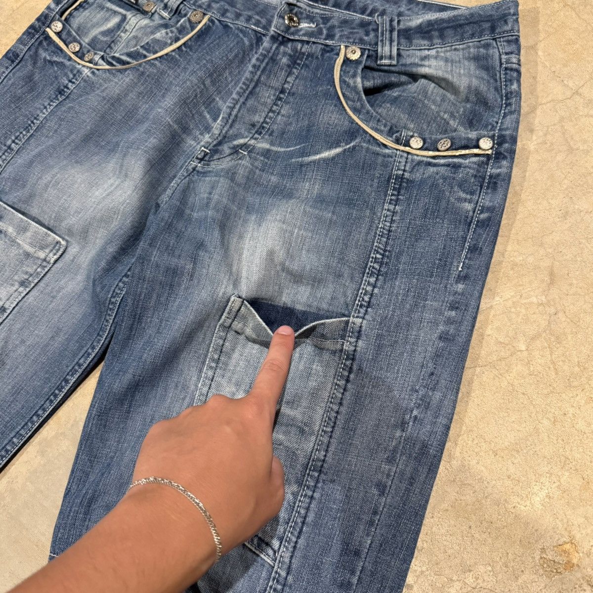 Dolce & Gabbana Vtg 2000s Dolce & Gabbana Faded Baggy Denim Grunge ERD Y2K Size US 34 / EU 50 - 4 Thumbnail