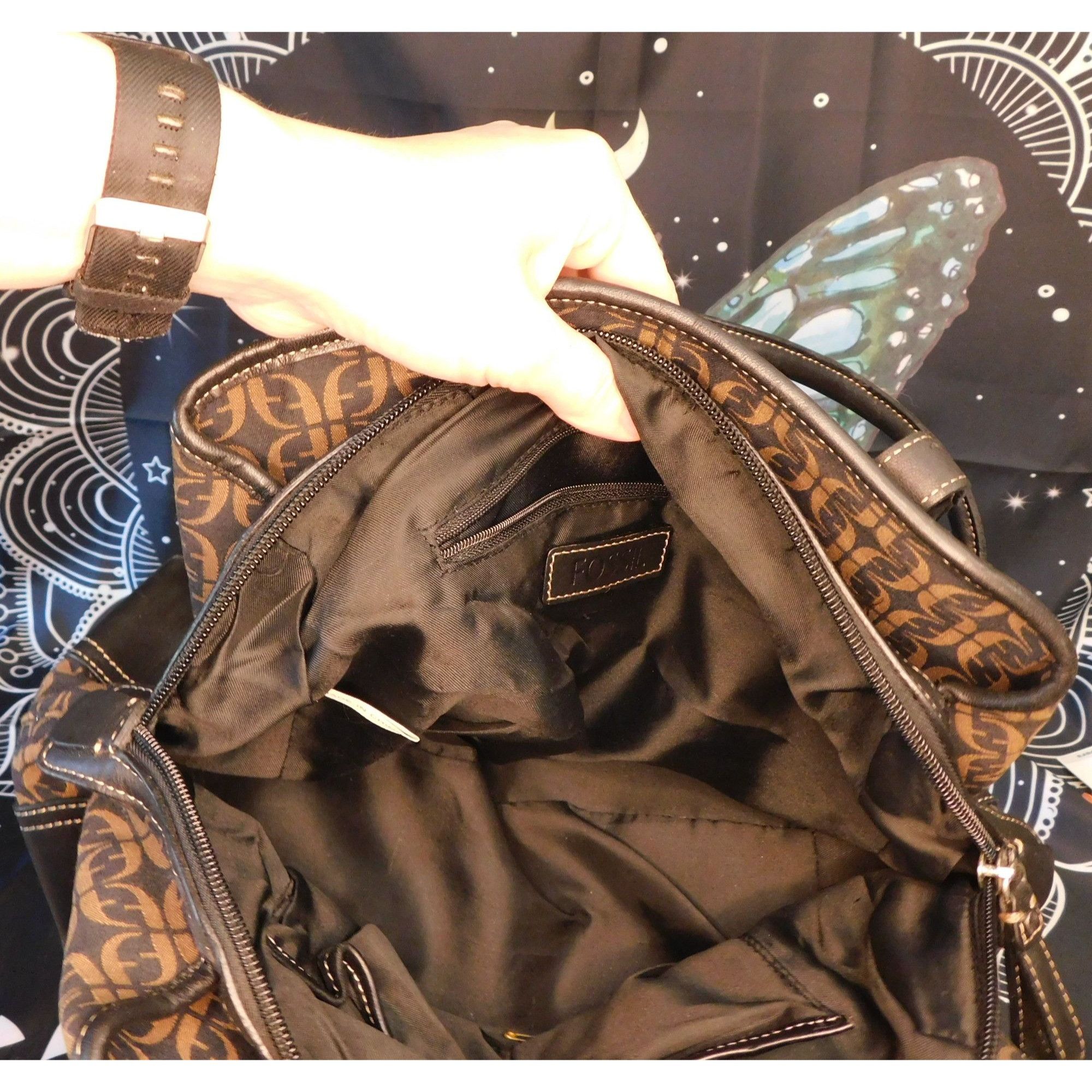 Fossil Fossil Black And Brown Monogram Shoulder Bag Size ONE SIZE - 2 Thumbnail