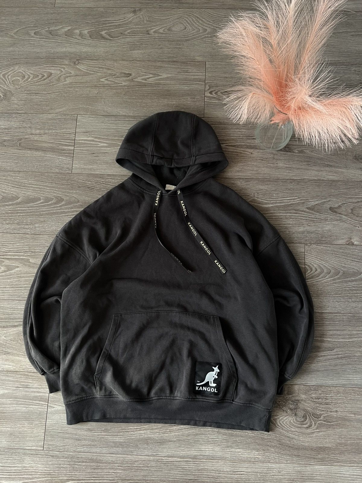 Designer × H&M × Kangol ‼️Rare Oversized Big Logo Kangol x H&M Distressed Hoodie‼️ Size US M / EU 48-50 / 2 - 15 Thumbnail