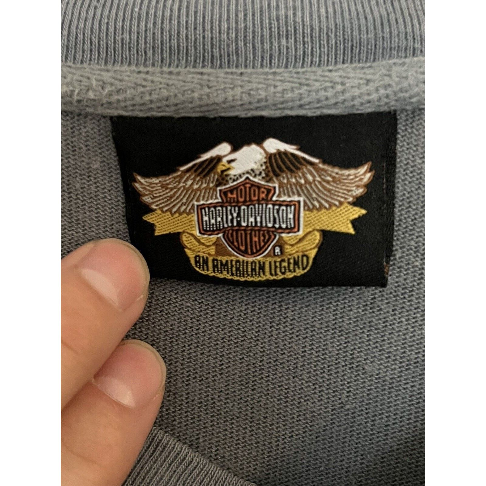 Harley Davidson Harley-Davidson Mens Long Sleeve 1/4 Button Shirt Sz XL Gray Size US XL / EU 56 / 4 - 4 Thumbnail