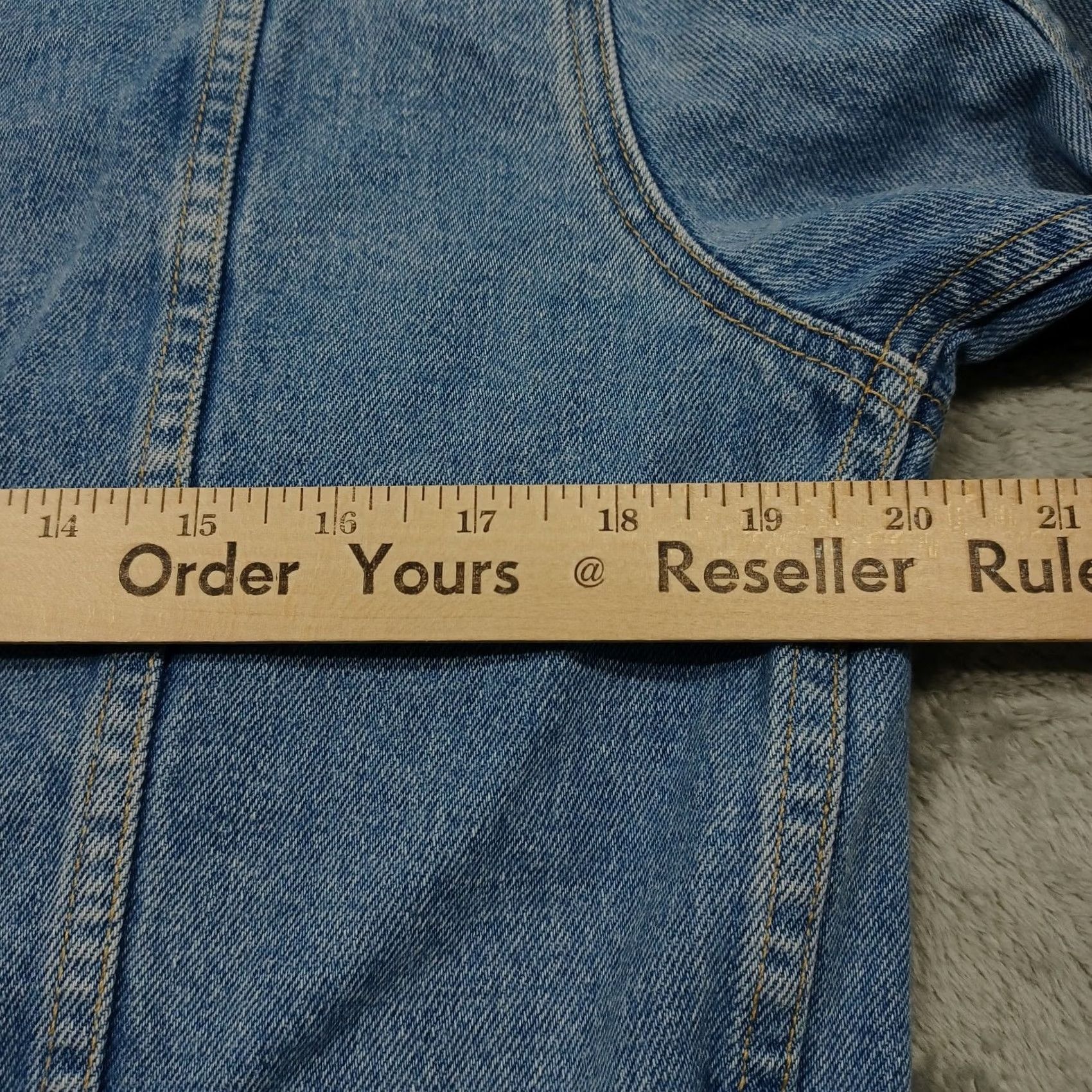 Edwin Edwin Jacket Womens Large Blue Denim Pockets Button Up Cropped Canada Size L / US 10 / IT 46 - 7 Thumbnail