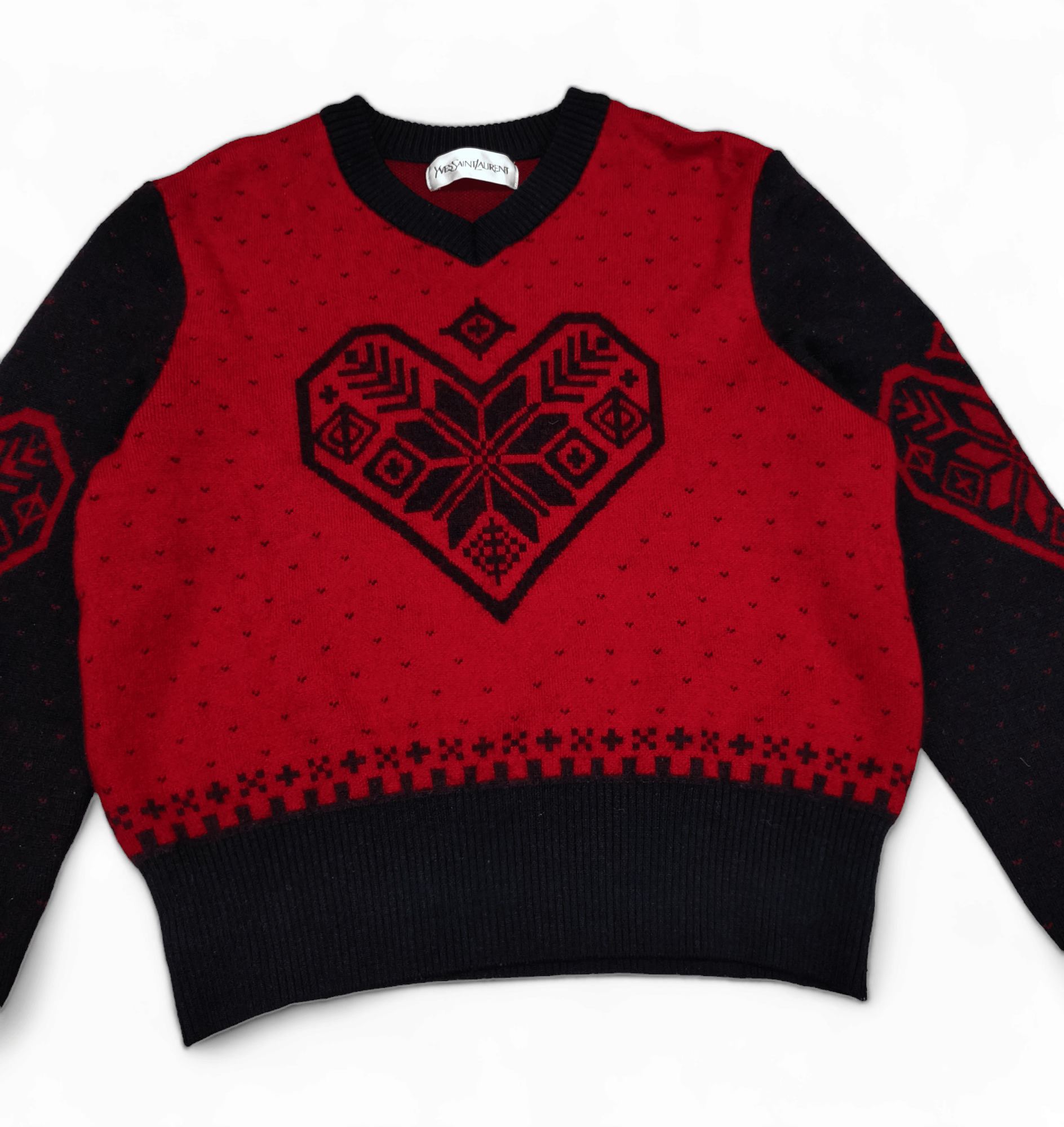 Yves Saint Laurent Vintage Yves Saint Laurent YSL Love Pattern Knit Sweatshirt Size M / US 6-8 / IT 42-44 - 5 Thumbnail